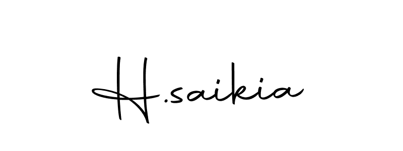 The best way (Autography-DOLnW) to make a short signature is to pick only two or three words in your name. The name H.saikia include a total of six letters. For converting this name. H.saikia signature style 10 images and pictures png