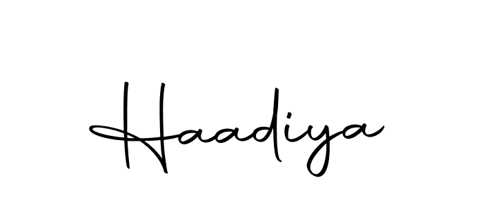 Create a beautiful signature design for name Haadiya. With this signature (Autography-DOLnW) fonts, you can make a handwritten signature for free. Haadiya signature style 10 images and pictures png