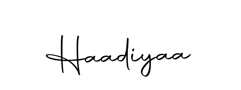 Create a beautiful signature design for name Haadiyaa. With this signature (Autography-DOLnW) fonts, you can make a handwritten signature for free. Haadiyaa signature style 10 images and pictures png