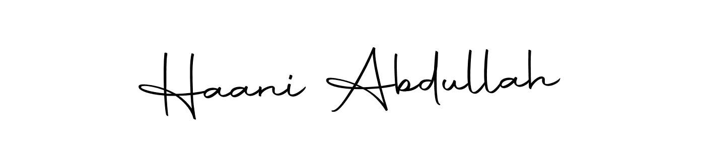 Make a beautiful signature design for name Haani Abdullah. With this signature (Autography-DOLnW) style, you can create a handwritten signature for free. Haani Abdullah signature style 10 images and pictures png