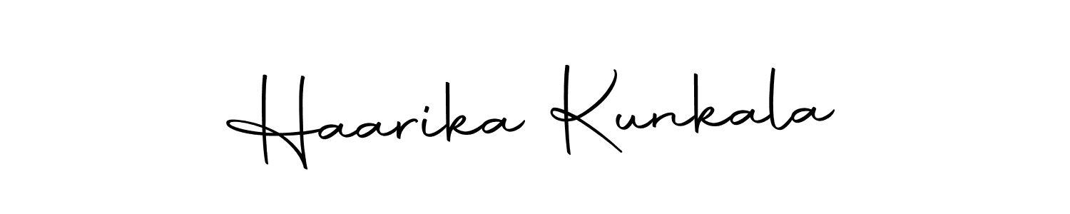 Also we have Haarika Kunkala name is the best signature style. Create professional handwritten signature collection using Autography-DOLnW autograph style. Haarika Kunkala signature style 10 images and pictures png