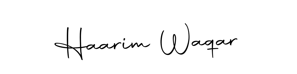 Haarim Waqar stylish signature style. Best Handwritten Sign (Autography-DOLnW) for my name. Handwritten Signature Collection Ideas for my name Haarim Waqar. Haarim Waqar signature style 10 images and pictures png