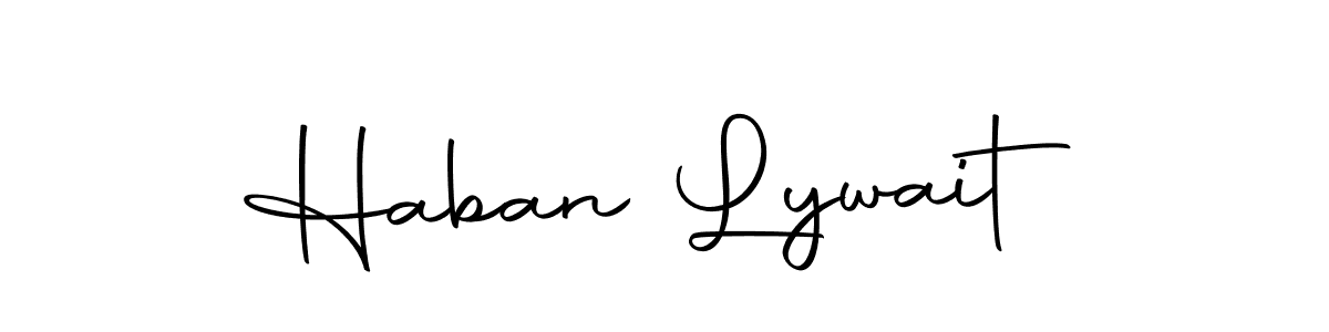 How to make Haban Lywait name signature. Use Autography-DOLnW style for creating short signs online. This is the latest handwritten sign. Haban Lywait signature style 10 images and pictures png