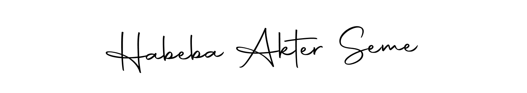 Habeba Akter Seme stylish signature style. Best Handwritten Sign (Autography-DOLnW) for my name. Handwritten Signature Collection Ideas for my name Habeba Akter Seme. Habeba Akter Seme signature style 10 images and pictures png