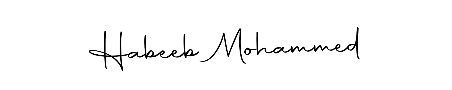 Create a beautiful signature design for name Habeeb Mohammed. With this signature (Autography-DOLnW) fonts, you can make a handwritten signature for free. Habeeb Mohammed signature style 10 images and pictures png