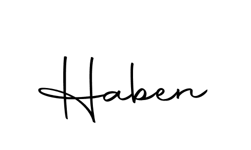 Haben stylish signature style. Best Handwritten Sign (Autography-DOLnW) for my name. Handwritten Signature Collection Ideas for my name Haben. Haben signature style 10 images and pictures png