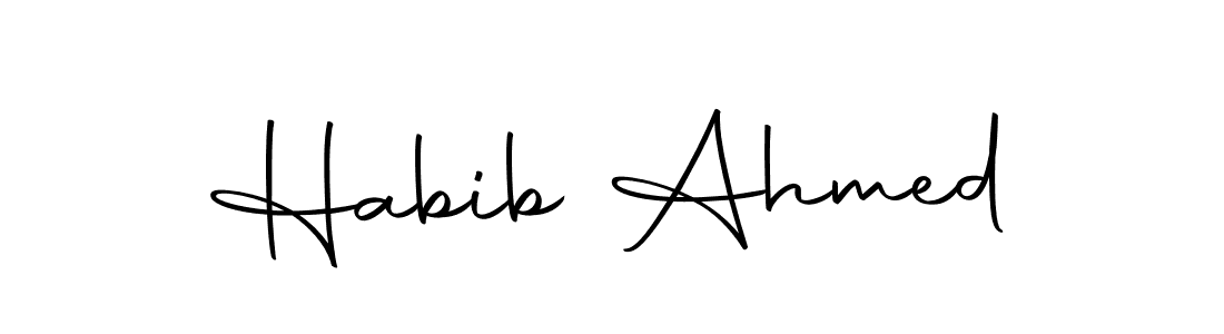 Design your own signature with our free online signature maker. With this signature software, you can create a handwritten (Autography-DOLnW) signature for name Habib Ahmed. Habib Ahmed signature style 10 images and pictures png