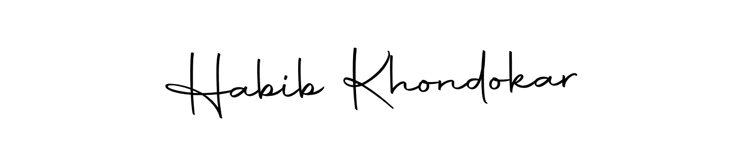 if you are searching for the best signature style for your name Habib Khondokar. so please give up your signature search. here we have designed multiple signature styles  using Autography-DOLnW. Habib Khondokar signature style 10 images and pictures png