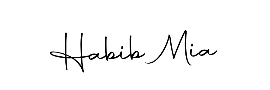 How to make Habib Mia name signature. Use Autography-DOLnW style for creating short signs online. This is the latest handwritten sign. Habib Mia signature style 10 images and pictures png