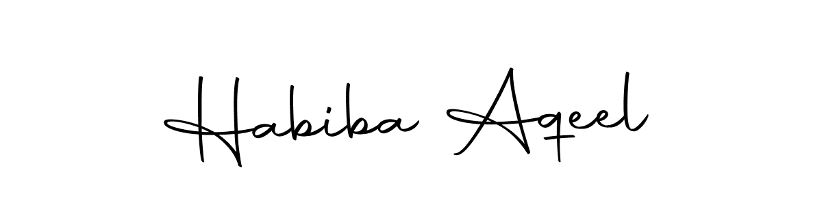 if you are searching for the best signature style for your name Habiba Aqeel. so please give up your signature search. here we have designed multiple signature styles  using Autography-DOLnW. Habiba Aqeel signature style 10 images and pictures png