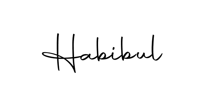 Use a signature maker to create a handwritten signature online. With this signature software, you can design (Autography-DOLnW) your own signature for name Habibul. Habibul signature style 10 images and pictures png