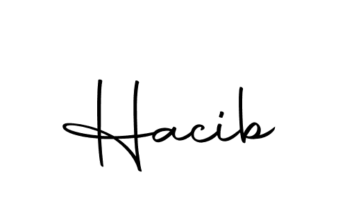 Make a beautiful signature design for name Hacib. With this signature (Autography-DOLnW) style, you can create a handwritten signature for free. Hacib signature style 10 images and pictures png