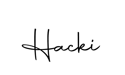 Design your own signature with our free online signature maker. With this signature software, you can create a handwritten (Autography-DOLnW) signature for name Hacki. Hacki signature style 10 images and pictures png