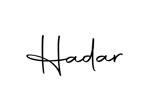Design your own signature with our free online signature maker. With this signature software, you can create a handwritten (Autography-DOLnW) signature for name Hadar. Hadar signature style 10 images and pictures png