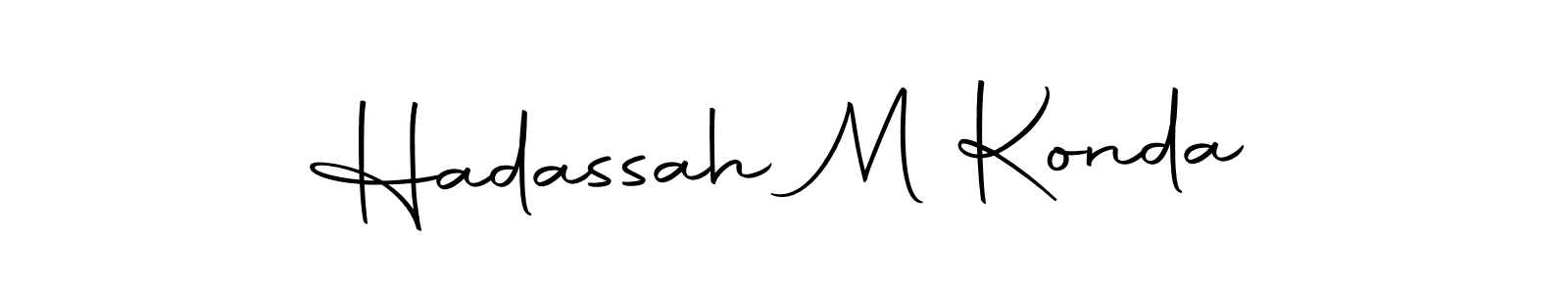 Make a short Hadassah M Konda signature style. Manage your documents anywhere anytime using Autography-DOLnW. Create and add eSignatures, submit forms, share and send files easily. Hadassah M Konda signature style 10 images and pictures png