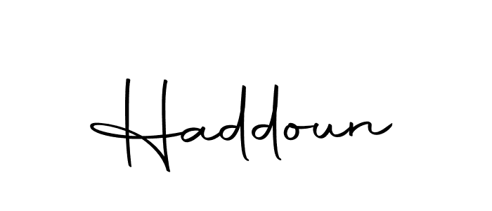 Make a beautiful signature design for name Haddoun. Use this online signature maker to create a handwritten signature for free. Haddoun signature style 10 images and pictures png