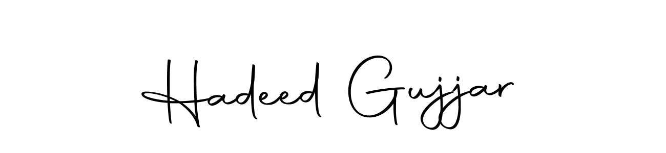 How to make Hadeed Gujjar name signature. Use Autography-DOLnW style for creating short signs online. This is the latest handwritten sign. Hadeed Gujjar signature style 10 images and pictures png