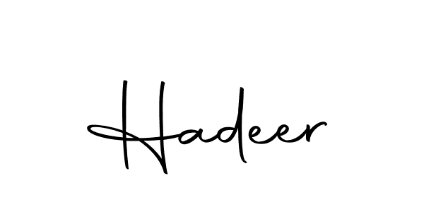 Make a beautiful signature design for name Hadeer. Use this online signature maker to create a handwritten signature for free. Hadeer signature style 10 images and pictures png