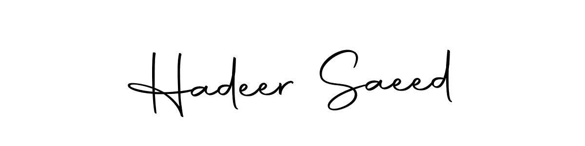 Make a short Hadeer Saeed signature style. Manage your documents anywhere anytime using Autography-DOLnW. Create and add eSignatures, submit forms, share and send files easily. Hadeer Saeed signature style 10 images and pictures png