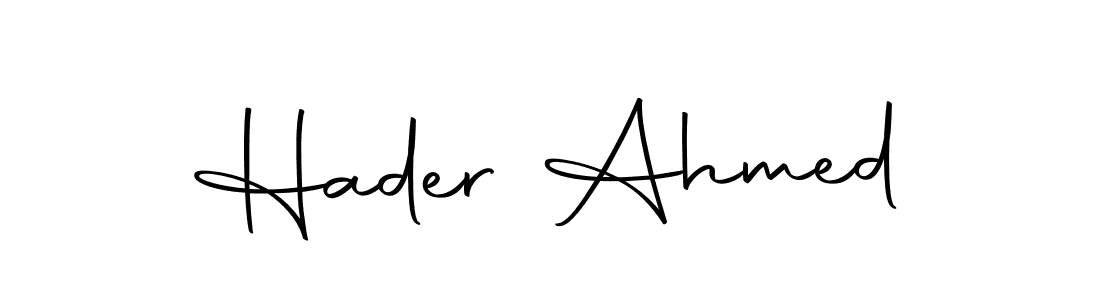 Hader Ahmed stylish signature style. Best Handwritten Sign (Autography-DOLnW) for my name. Handwritten Signature Collection Ideas for my name Hader Ahmed. Hader Ahmed signature style 10 images and pictures png