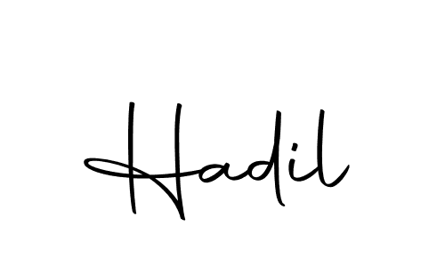 Create a beautiful signature design for name Hadil. With this signature (Autography-DOLnW) fonts, you can make a handwritten signature for free. Hadil signature style 10 images and pictures png