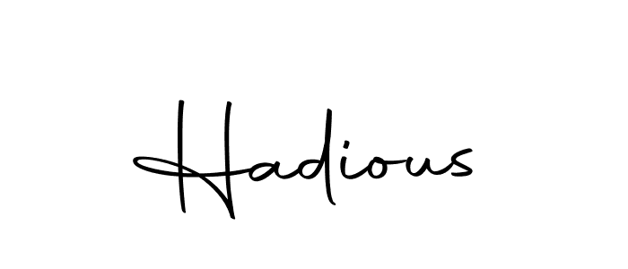 Create a beautiful signature design for name Hadious. With this signature (Autography-DOLnW) fonts, you can make a handwritten signature for free. Hadious signature style 10 images and pictures png