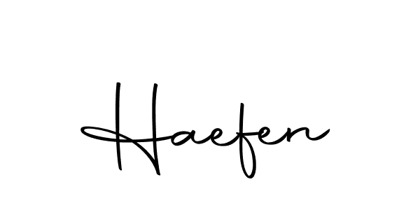 Design your own signature with our free online signature maker. With this signature software, you can create a handwritten (Autography-DOLnW) signature for name Haefen. Haefen signature style 10 images and pictures png