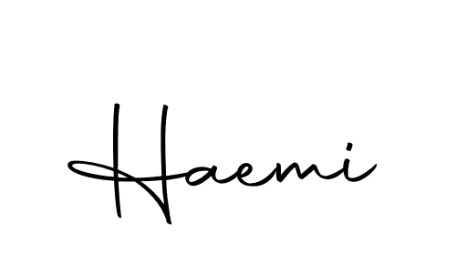 Make a beautiful signature design for name Haemi. With this signature (Autography-DOLnW) style, you can create a handwritten signature for free. Haemi signature style 10 images and pictures png