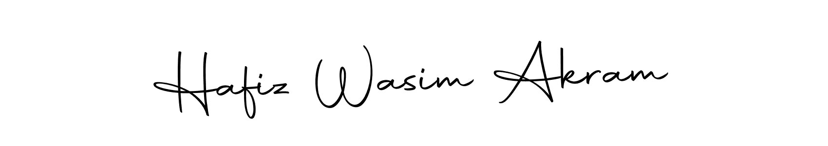 How to make Hafiz Wasim Akram name signature. Use Autography-DOLnW style for creating short signs online. This is the latest handwritten sign. Hafiz Wasim Akram signature style 10 images and pictures png