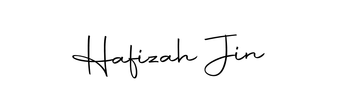 You should practise on your own different ways (Autography-DOLnW) to write your name (Hafizah Jin) in signature. don't let someone else do it for you. Hafizah Jin signature style 10 images and pictures png