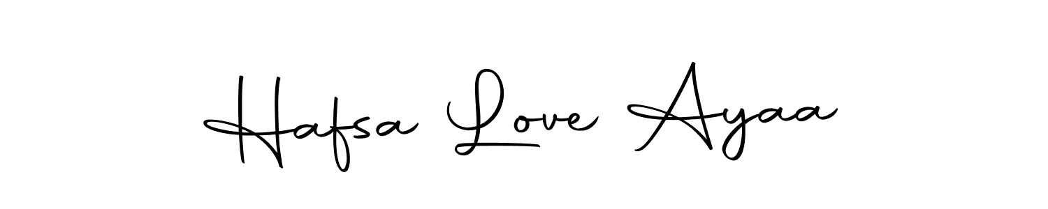 How to make Hafsa Love Ayaa name signature. Use Autography-DOLnW style for creating short signs online. This is the latest handwritten sign. Hafsa Love Ayaa signature style 10 images and pictures png