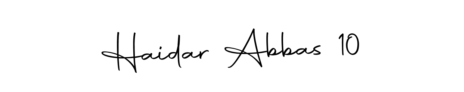 Use a signature maker to create a handwritten signature online. With this signature software, you can design (Autography-DOLnW) your own signature for name Haidar Abbas 10. Haidar Abbas 10 signature style 10 images and pictures png