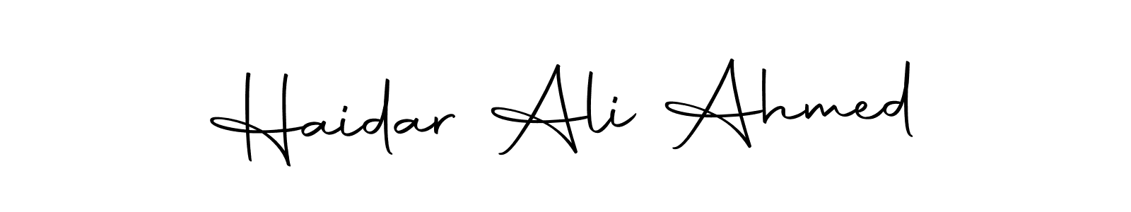 Create a beautiful signature design for name Haidar Ali Ahmed. With this signature (Autography-DOLnW) fonts, you can make a handwritten signature for free. Haidar Ali Ahmed signature style 10 images and pictures png