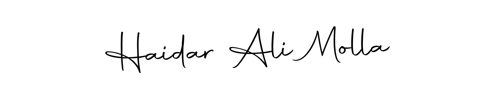 Also we have Haidar Ali Molla name is the best signature style. Create professional handwritten signature collection using Autography-DOLnW autograph style. Haidar Ali Molla signature style 10 images and pictures png