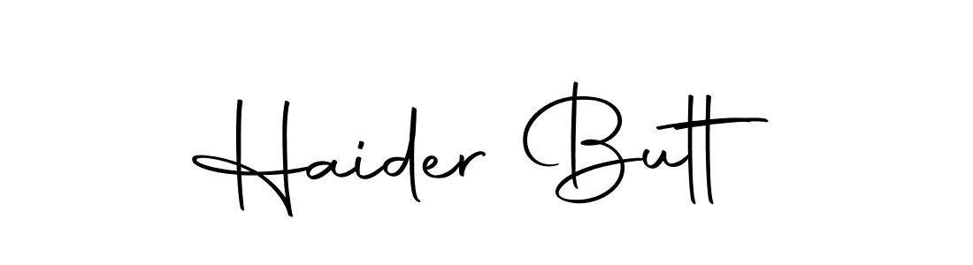Create a beautiful signature design for name Haider Butt. With this signature (Autography-DOLnW) fonts, you can make a handwritten signature for free. Haider Butt signature style 10 images and pictures png
