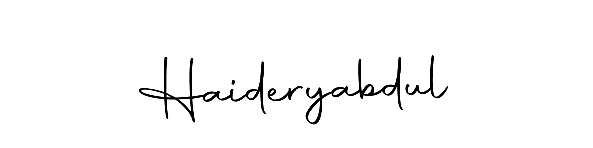 Design your own signature with our free online signature maker. With this signature software, you can create a handwritten (Autography-DOLnW) signature for name Haideryabdul. Haideryabdul signature style 10 images and pictures png