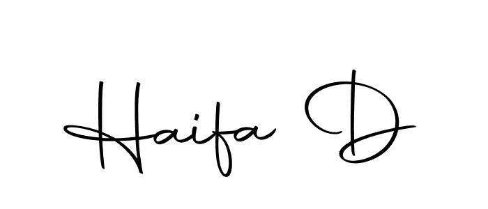 It looks lik you need a new signature style for name Haifa D. Design unique handwritten (Autography-DOLnW) signature with our free signature maker in just a few clicks. Haifa D signature style 10 images and pictures png