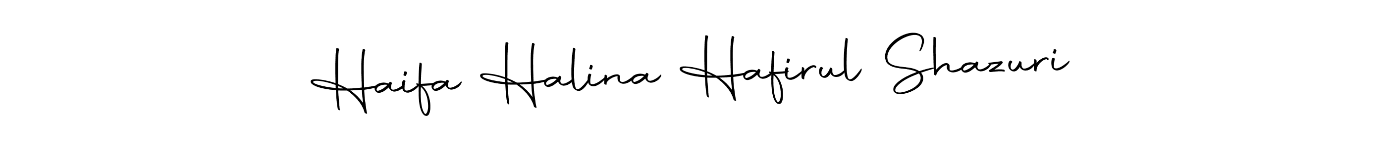 You can use this online signature creator to create a handwritten signature for the name Haifa Halina Hafirul Shazuri. This is the best online autograph maker. Haifa Halina Hafirul Shazuri signature style 10 images and pictures png