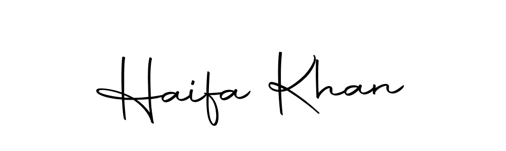 Use a signature maker to create a handwritten signature online. With this signature software, you can design (Autography-DOLnW) your own signature for name Haifa Khan. Haifa Khan signature style 10 images and pictures png