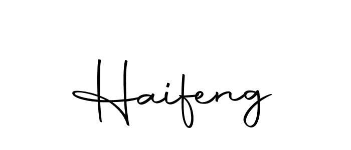 Create a beautiful signature design for name Haifeng. With this signature (Autography-DOLnW) fonts, you can make a handwritten signature for free. Haifeng signature style 10 images and pictures png