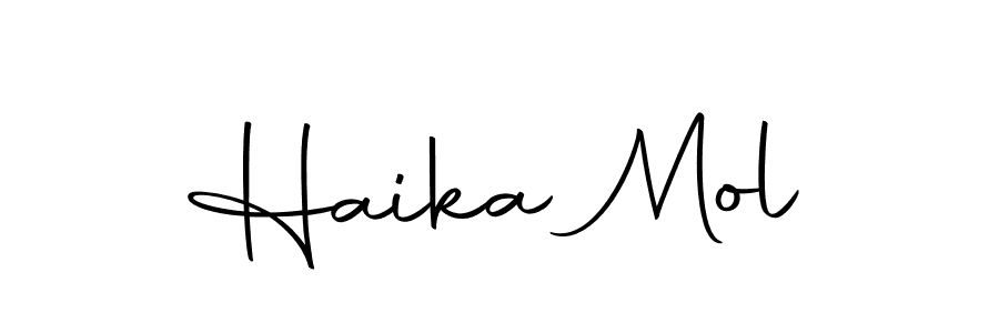 You should practise on your own different ways (Autography-DOLnW) to write your name (Haika Mol) in signature. don't let someone else do it for you. Haika Mol signature style 10 images and pictures png