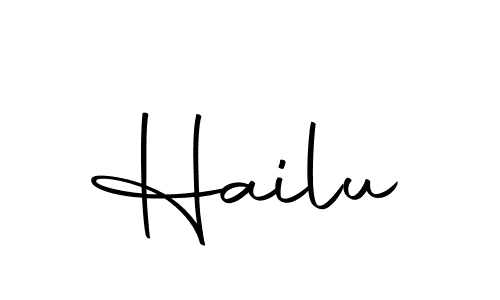 Make a beautiful signature design for name Hailu. With this signature (Autography-DOLnW) style, you can create a handwritten signature for free. Hailu signature style 10 images and pictures png