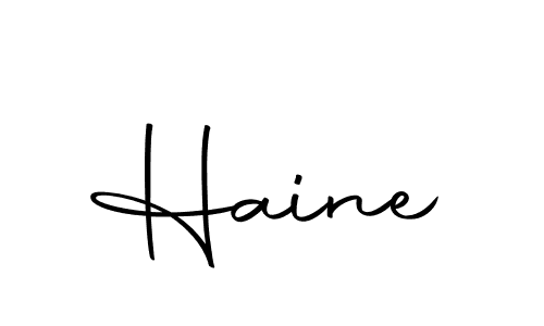 Design your own signature with our free online signature maker. With this signature software, you can create a handwritten (Autography-DOLnW) signature for name Haine. Haine signature style 10 images and pictures png