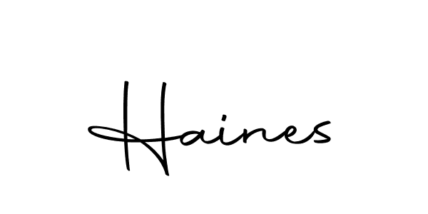 Design your own signature with our free online signature maker. With this signature software, you can create a handwritten (Autography-DOLnW) signature for name Haines. Haines signature style 10 images and pictures png