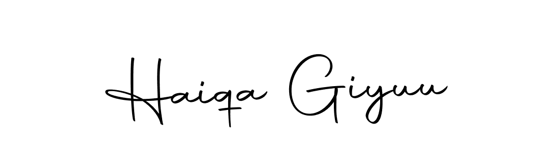 Use a signature maker to create a handwritten signature online. With this signature software, you can design (Autography-DOLnW) your own signature for name Haiqa Giyuu. Haiqa Giyuu signature style 10 images and pictures png