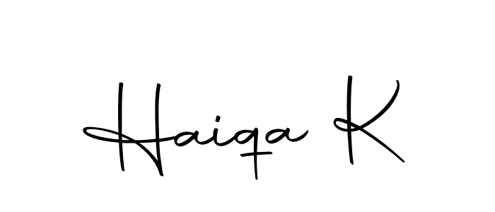 Haiqa K stylish signature style. Best Handwritten Sign (Autography-DOLnW) for my name. Handwritten Signature Collection Ideas for my name Haiqa K. Haiqa K signature style 10 images and pictures png