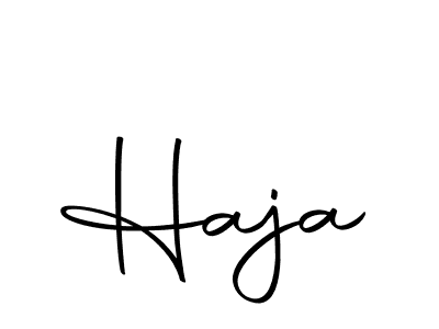 Design your own signature with our free online signature maker. With this signature software, you can create a handwritten (Autography-DOLnW) signature for name Haja. Haja signature style 10 images and pictures png
