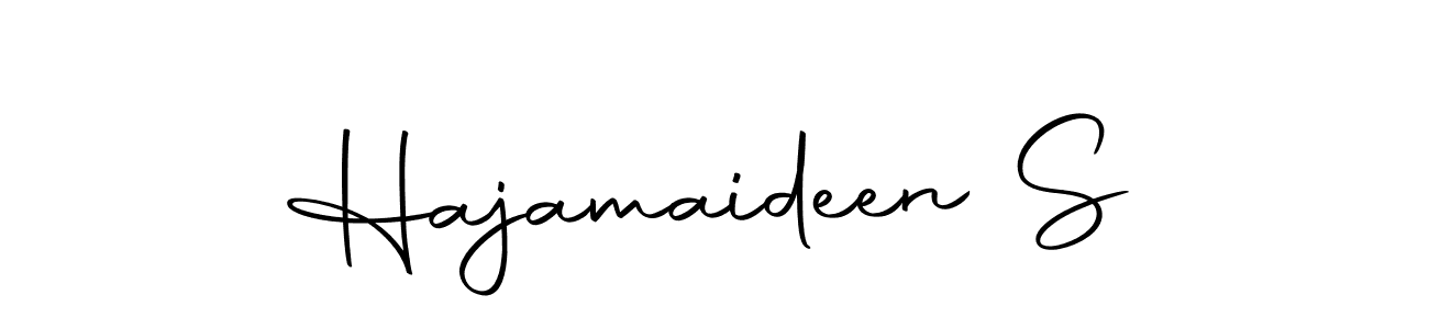 Use a signature maker to create a handwritten signature online. With this signature software, you can design (Autography-DOLnW) your own signature for name Hajamaideen S. Hajamaideen S signature style 10 images and pictures png