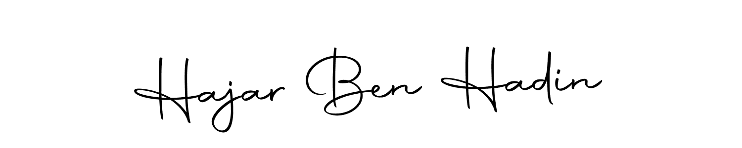 You should practise on your own different ways (Autography-DOLnW) to write your name (Hajar Ben Hadin) in signature. don't let someone else do it for you. Hajar Ben Hadin signature style 10 images and pictures png