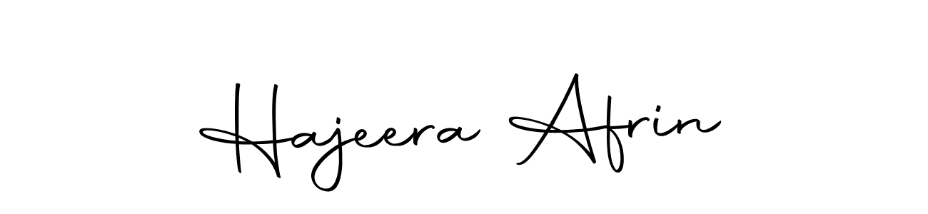 How to make Hajeera Afrin name signature. Use Autography-DOLnW style for creating short signs online. This is the latest handwritten sign. Hajeera Afrin signature style 10 images and pictures png